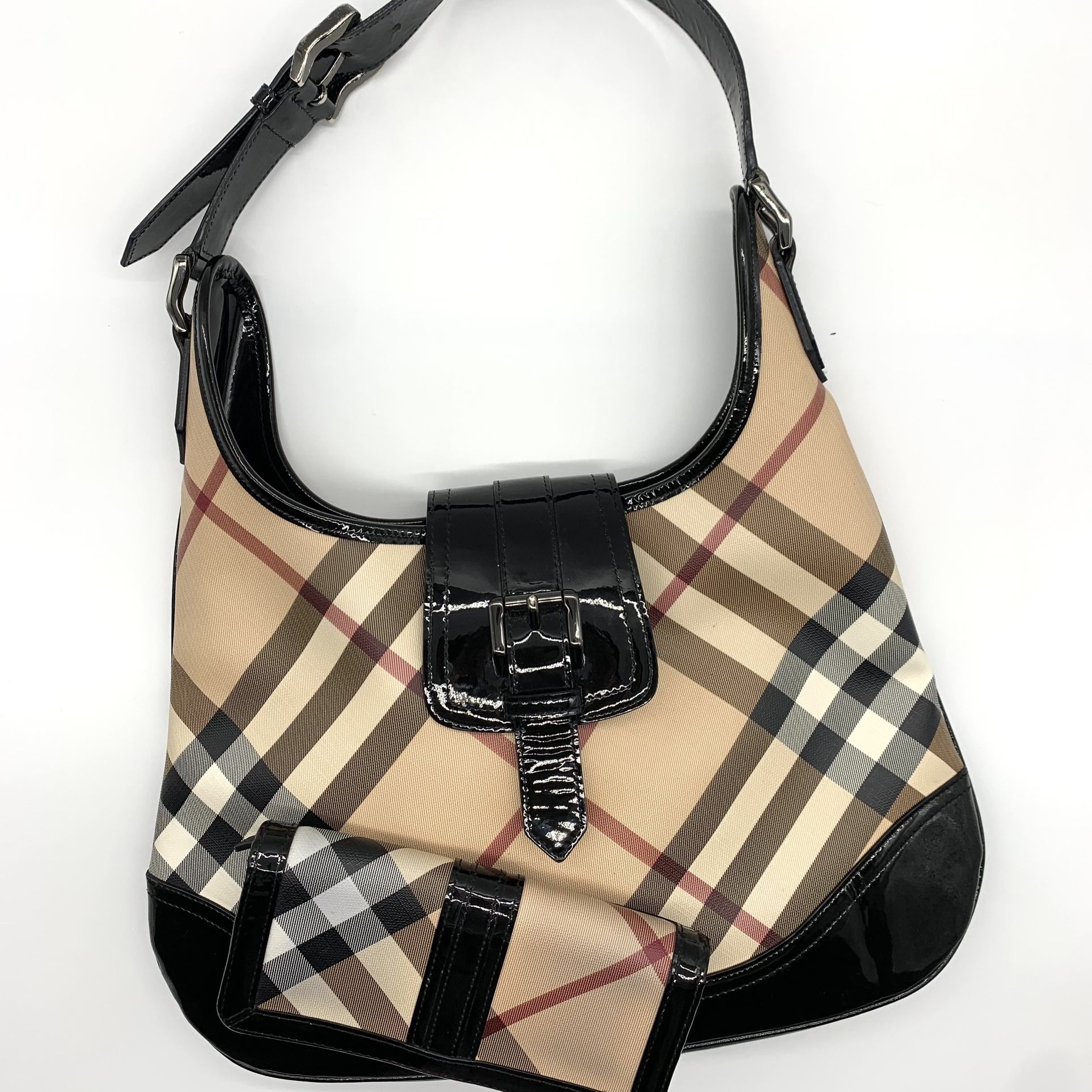 Burberry Brook Haymarket Larkin Nova Check Hobo + Wallet 