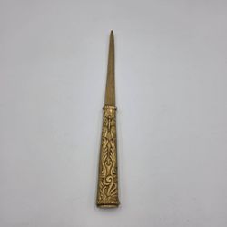 Vintage MCM Brass Gold Ornate Letter Opener Heavy 10"
