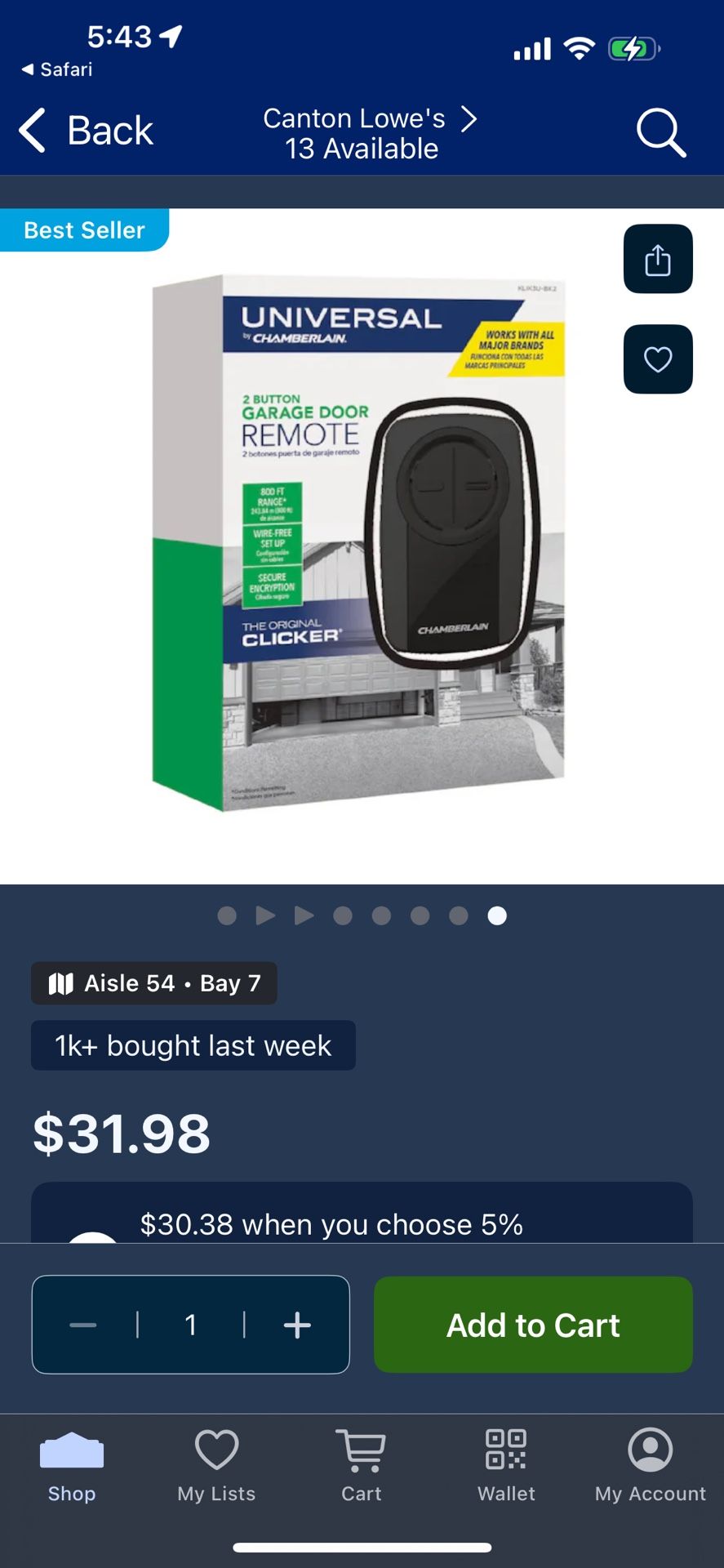 Universal garage door remote