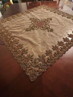 Decorative Beafed & Sequined Table Topper(see description for price)