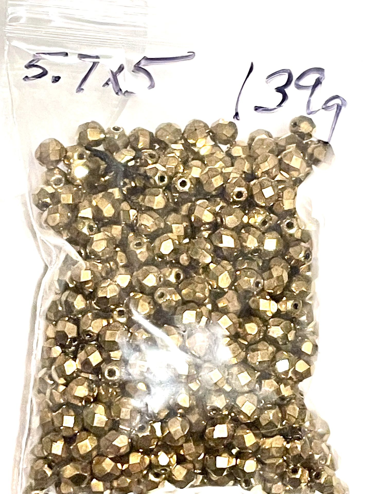 Lot Of 100 Gold Metallic Beads