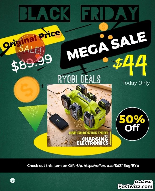 ATTENTION!!!Ryobi 6 Port Fast Battery Charger