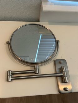 Wall-Mount Extendable Vanity Mirror Brushed Nickel