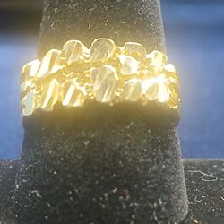 10k Italy Nugget Ring Heavy