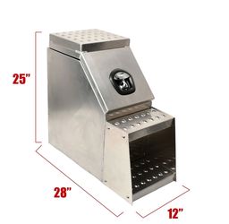 25"x28"x12" Aluminum Side Mount Semi Truck Tool Box Saddle Step Open Wide Design