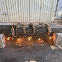 Nautical style hanging light fixture . Perfect for over a pool table