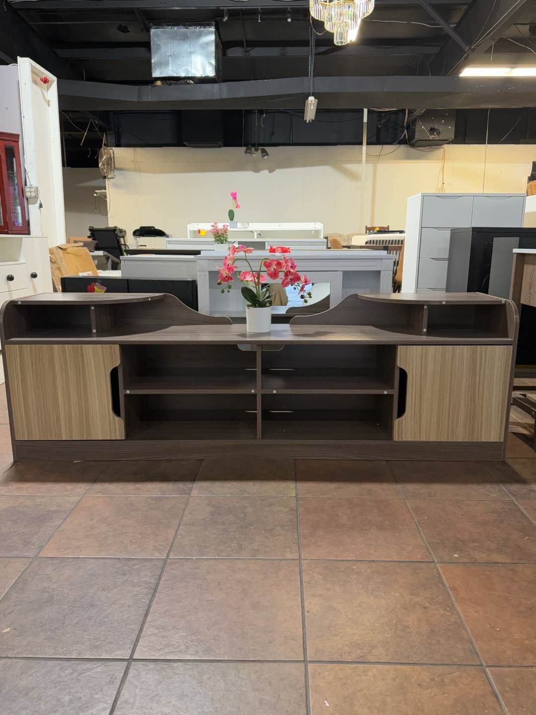 🔥Special Discount (Brand New in the box )🔥Mid Century Modern Tv Stand High Glossy Front Tv Cabinet The Cabinet Body and The Door Panel are Embossed