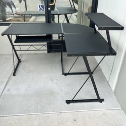 New In Box L Shape GD-300 Corner Black Gaming Gamer Style Computer Desk Table Office Furniture With Monitor Stand 