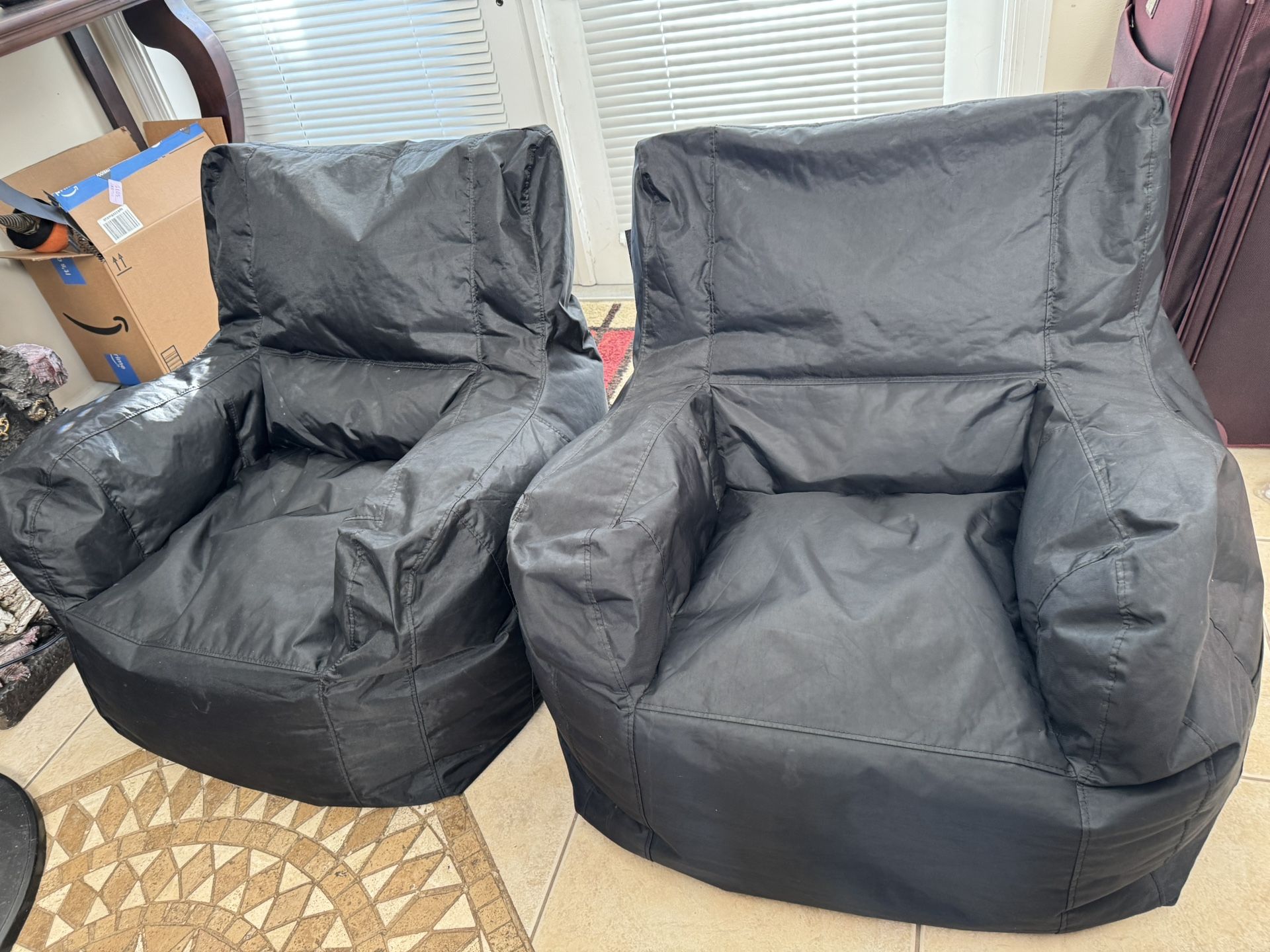 Big Joe Kids Bean Bag Chair Set of 2 with Mighty Bag Bean Refill 