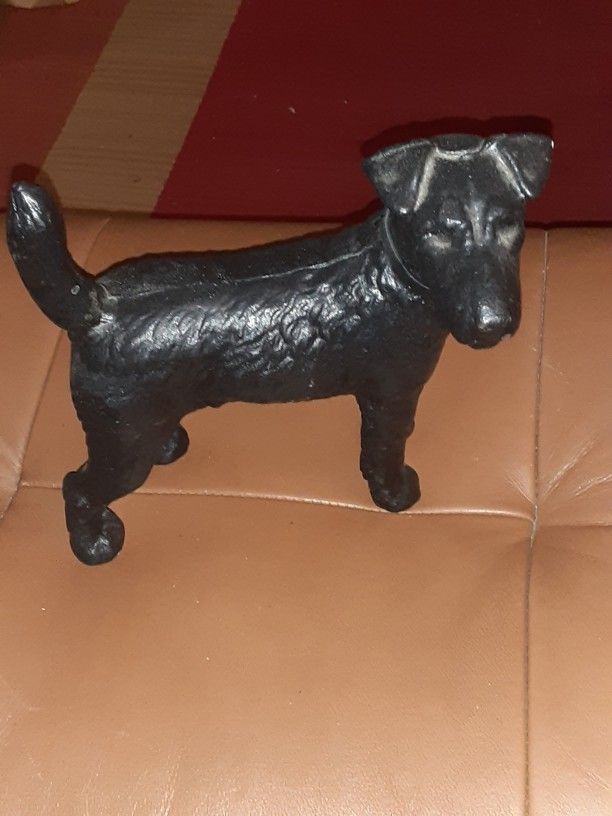 Fox Terrier Dog Door Stopper Antique Rare