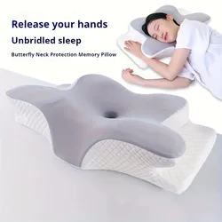 Ergonomic Cervical Neck Pillow Memory Foam Butterfly Support