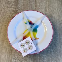 New Easter 4ct Glass Serving Plates $10