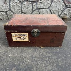 Antique Wooden Trunk Chest