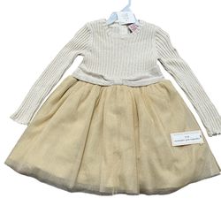 NEW Cupcakes And Cashmere Dress Girls Size 3T Gold Sparkle Princess Tule Skirt 