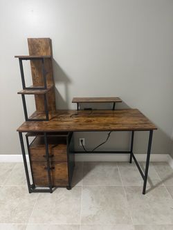Desk with Shelves and Drawers