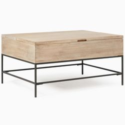 West Elm Industrial Storage Pop-Up Coffee Table 50”