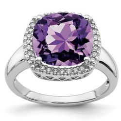14K White Gold Amethyst Ring  with Rhodium TAKING ORSERS