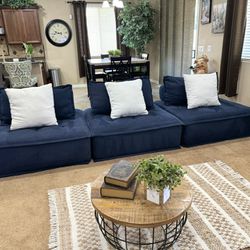 Blue Modular Sectional Couch 