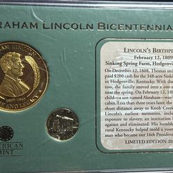 Coins 1809  Abraham Lincoln Bicentennial Set