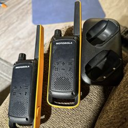 Motorola Solutions T470 Two-Way Radio Black W/Yellow (2 Pack)