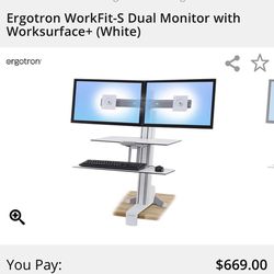 Ergot Tron Dual Monitor Sit Stand Desk