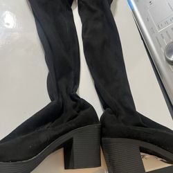  Black Thigh High Boots 8.5