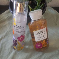 Bath & Body Works 'Honey Wildflower' Fine Fragrance Mist 8 Oz PLUS Shower Gel 10 Oz *Brand NEW* 
