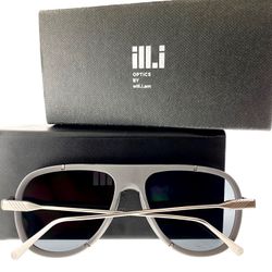 Men's GRAY Sunglasses ilLi WA518SO2 Titanium temple 62 13 - 150 glasses mens women’s unisex Aviator American +CASE - GOOD LENS QUALITY!!!
