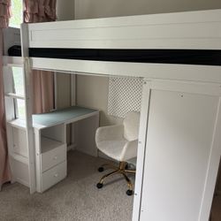 Twin Loft With Built In Desk And Closet/Storage