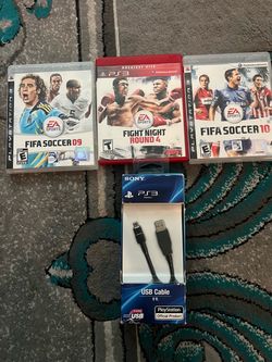 3 CDs games PlayStation 3 with UBS Cable 9 ft new