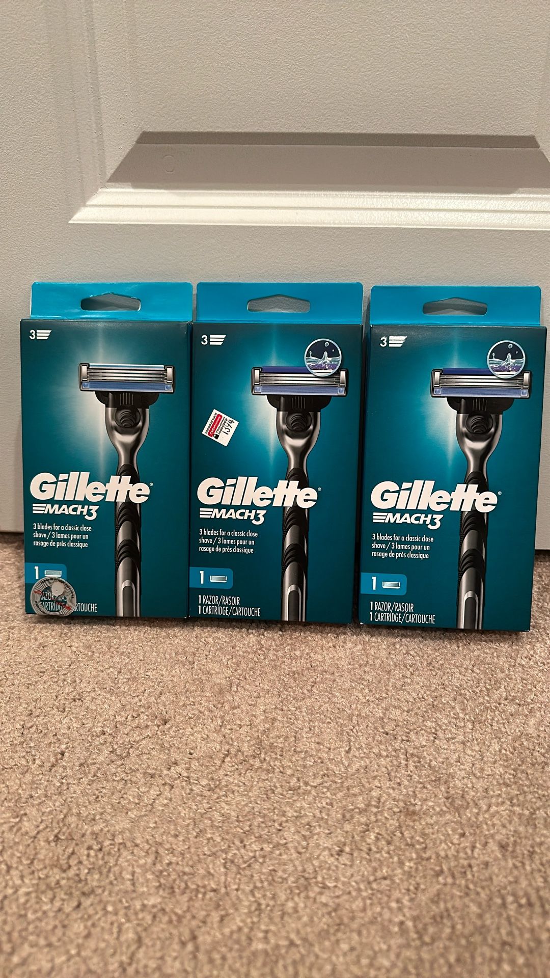 Gillette Mach 3 razor: $4 each