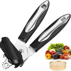 Can Opener,Professional Durable Stainless Steel Can Opener Manual,Kitchen Tools Can Opener Smooth Edge Food Safety Cut 3-in-1 Can Openers for Seniors 
