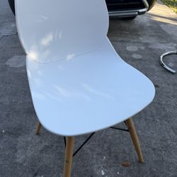 Beautiful White With Wood Black Metal Frame Accent Chair