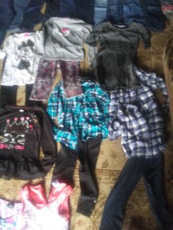 Girls size 7/8. Jeans$5 .all shirts $1. hoodies$3. Coats $5. Dresses $1 adults and boys & girls all sizes available. All prices same.