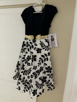 Little Girls Dress Size 6 Black & Gold