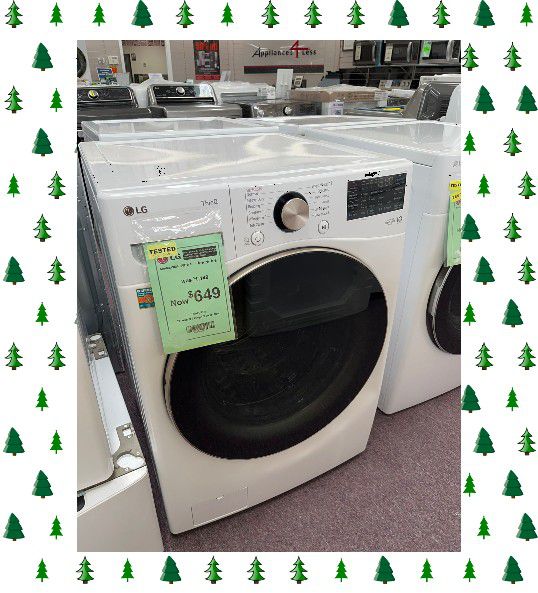 LG White Ultra Large Capacity Front Load Washer with TurboWash 360 Steam
