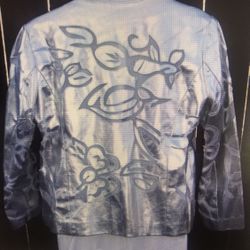 Chico’s Silver Leather Jacket