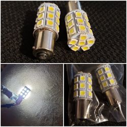 1156 pair led bulbs 6000k white reverse/brakes/drl