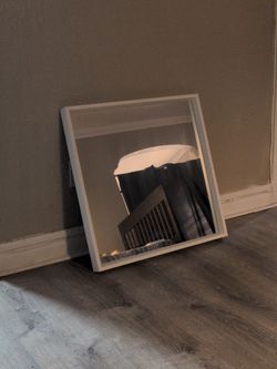 Square Wall Mirror with White Frame