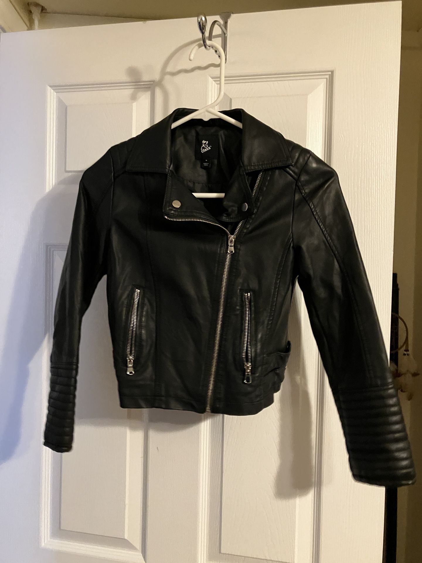 Kids Sz 8 Faux Leather Jacket