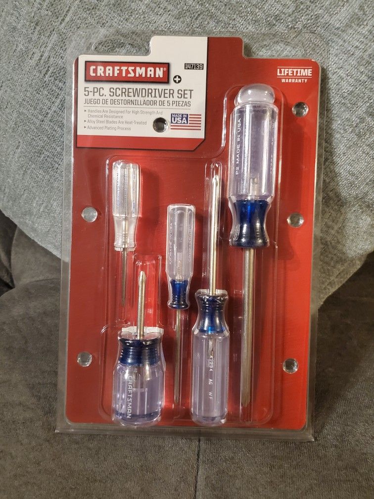 Vintage Craftsman 5 Pc Screwdriver Set Made In USA Brand New