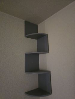 Grey Corner Shelves