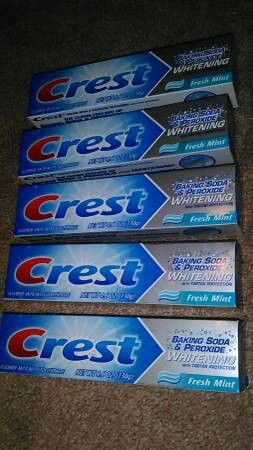 (5) Crest toothpaste* Fresh Mint*