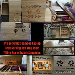 $45 Songmics Bamboo Laptop Desk Serving Bed Tray 