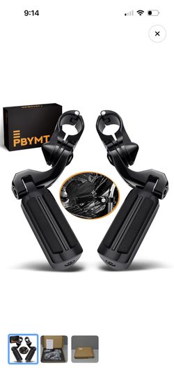 PBYMT Highway Pegs Short Angled 304 Stainless Steel, Highway Footpegs Footrest Fit For 1"'&1.25"(25/32mm) Crash Bars Compatible with Harley Davidson T