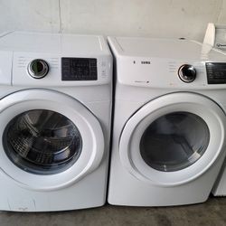 Samsung Front Load Washer and Stackable Gas Dryer Set