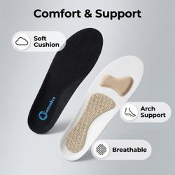 Brand NEW Mens 4D Insoles - 4D Cloud Technology Insole - Super Soft, Ultra Comfort Insoles, 4D Sports Shoes Insoles, Acupoint Massage Insole for Foot