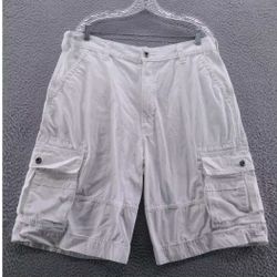 Levi's Men's Cargo Shorts Size 37 White Two Horse Brand High Rise 11" Inseam