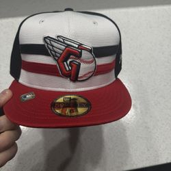 Red White Blue Size 8.  Fitted Hat 