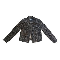 William Rast Leopard Print Denim Jacket